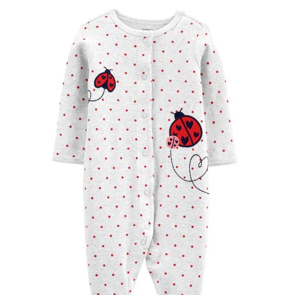 Carter's Ladybug Snap-up Cotton Sleeper - 3 Months - Picture 3 of 3